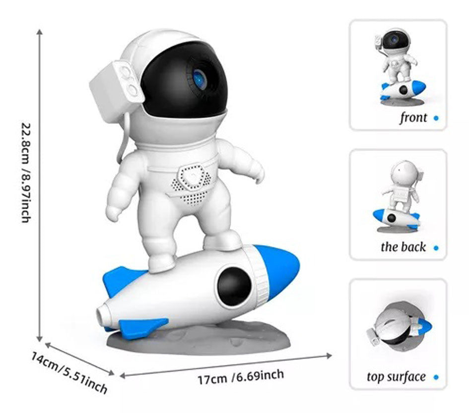 Proyector Astronauta LED Discos Intercambiables Galaxias Planeta