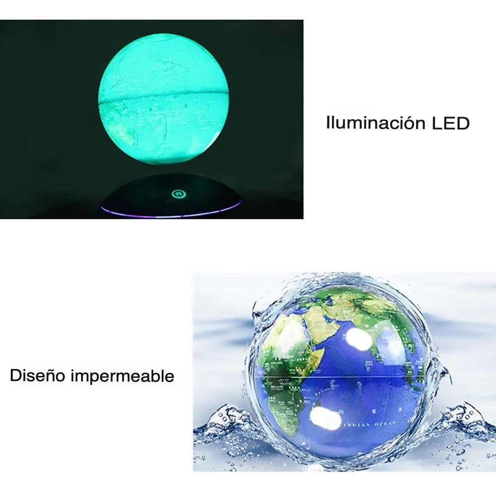 Lámpara Led Globo Terráqueo Flotante